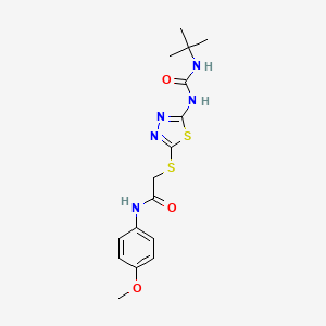 B2826005 2-[[5-(tert-butylcarbamoylamino)-1,3,4-thiadiazol-2-yl]sulfanyl]-N-(4-methoxyphenyl)acetamide CAS No. 886939-93-1