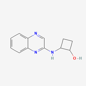 molecular formula C12H13N3O B2826015 2-[(Quinoxalin-2-yl)amino]cyclobutan-1-ol CAS No. 2202520-09-8