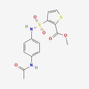 molecular formula C14H14N2O5S2 B2826034 Methyl 3-[(4-acetamidophenyl)sulfamoyl]thiophene-2-carboxylate CAS No. 941978-99-0