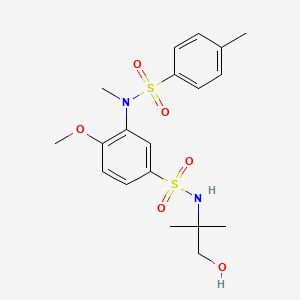 molecular formula C19H26N2O6S2 B2826061 N-(1-hydroxy-2-methylpropan-2-yl)-4-methoxy-3-(N-methyl4-methylbenzenesulfonamido)benzene-1-sulfonamide CAS No. 708293-83-8