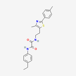 molecular formula C23H25N3O2S B2826088 N'-(4-ethylphenyl)-N-{2-[4-methyl-2-(4-methylphenyl)-1,3-thiazol-5-yl]ethyl}ethanediamide CAS No. 894013-27-5