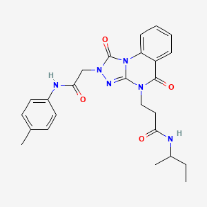 molecular formula C25H28N6O4 B2826089 N-(butan-2-yl)-3-(2-{[(4-methylphenyl)carbamoyl]methyl}-1,5-dioxo-1H,2H,4H,5H-[1,2,4]triazolo[4,3-a]quinazolin-4-yl)propanamide CAS No. 1243095-82-0