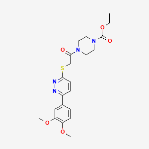 B2826132 Ethyl 4-(2-((6-(3,4-dimethoxyphenyl)pyridazin-3-yl)thio)acetyl)piperazine-1-carboxylate CAS No. 893993-14-1