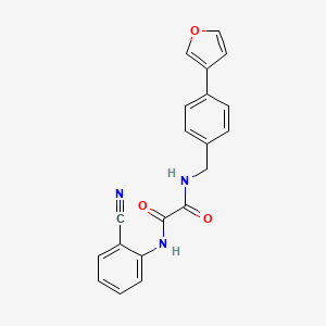 molecular formula C20H15N3O3 B2826136 N1-(2-cyanophenyl)-N2-(4-(furan-3-yl)benzyl)oxalamide CAS No. 2034280-14-1