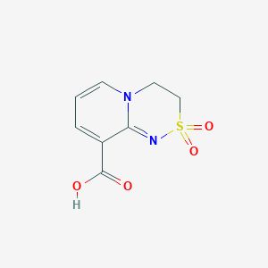 molecular formula C8H8N2O4S B2826280 2,2-dioxo-3,4-dihydropyrido[2,1-c][1,2,4]thiadiazine-9-carboxylic acid CAS No. 565165-53-9