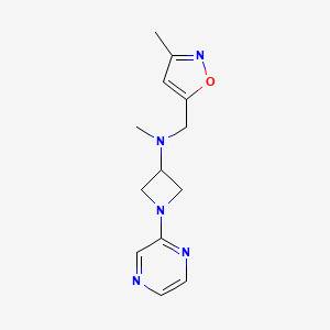 molecular formula C13H17N5O B2826316 N-methyl-N-[(3-methyl-1,2-oxazol-5-yl)methyl]-1-(pyrazin-2-yl)azetidin-3-amine CAS No. 2380088-94-6