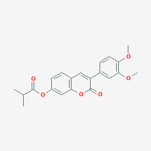 B2826353 3-(3,4-dimethoxyphenyl)-2-oxo-2H-chromen-7-yl 2-methylpropanoate CAS No. 869080-20-6