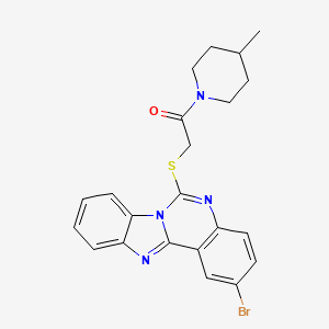 2-(2-Bromobenzimidazolo[1,2-c]quinazolin-6-yl)sulfanyl-1-(4-methylpiperidin-1-yl)ethanone