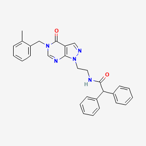 N-(2-(5-(2-methylbenzyl)-4-oxo-4,5-dihydro-1H-pyrazolo[3,4-d]pyrimidin-1-yl)ethyl)-2,2-diphenylacetamide