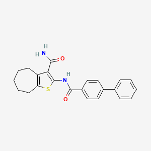 2-[(4-phenylbenzoyl)amino]-5,6,7,8-tetrahydro-4H-cyclohepta[b]thiophene-3-carboxamide