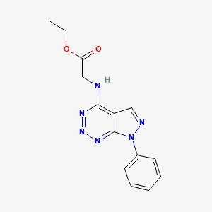 ethyl 2-((7-phenyl-7H-pyrazolo[3,4-d][1,2,3]triazin-4-yl)amino)acetate