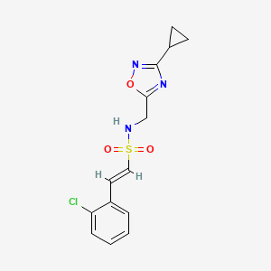 (E)-2-(2-chlorophenyl)-N-[(3-cyclopropyl-1,2,4-oxadiazol-5-yl)methyl]ethenesulfonamide