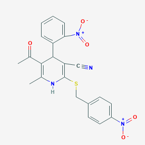 5-Acetyl-6-methyl-2-[(4-nitrobenzyl)sulfanyl]-4-(2-nitrophenyl)-1,4-dihydropyridine-3-carbonitrile