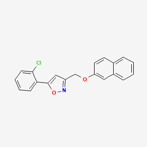 molecular formula C20H14ClNO2 B2826436 5-(2-氯苯基)-3-[(2-萘氧基)甲基]异噁唑 CAS No. 339019-76-0