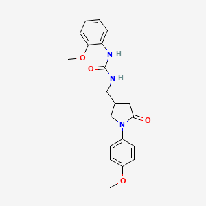 molecular formula C20H23N3O4 B2826447 1-(2-甲氧基苯基)-3-((1-(4-甲氧基苯基)-5-氧代吡咯烷-3-基)甲基)脲 CAS No. 946220-09-3