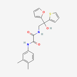molecular formula C20H20N2O4S B2826462 N'-(3,4-dimethylphenyl)-N-[2-(furan-2-yl)-2-hydroxy-2-(thiophen-2-yl)ethyl]ethanediamide CAS No. 1902989-33-6