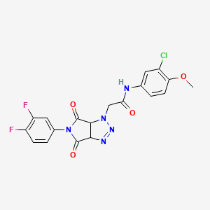molecular formula C19H14ClF2N5O4 B2826486 N-(3-chloro-4-methoxyphenyl)-2-[5-(3,4-difluorophenyl)-4,6-dioxo-1H,3aH,4H,5H,6H,6aH-pyrrolo[3,4-d][1,2,3]triazol-1-yl]acetamide CAS No. 1052563-19-5