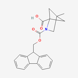 molecular formula C22H21NO4 B2826514 2-(((9H-Fluoren-9-yl)methoxy)carbonyl)-4-methyl-2-azabicyclo[2.1.1]hexane-1-carboxylic acid CAS No. 2002257-09-0