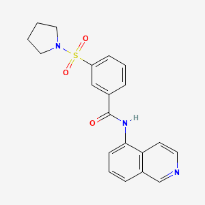 molecular formula C20H19N3O3S B2826539 N-(isoquinolin-5-yl)-3-(pyrrolidin-1-ylsulfonyl)benzamide CAS No. 940999-97-3