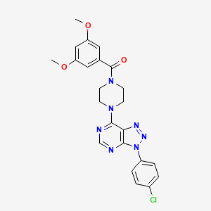 molecular formula C23H22ClN7O3 B2826543 (4-(3-(4-chlorophenyl)-3H-[1,2,3]triazolo[4,5-d]pyrimidin-7-yl)piperazin-1-yl)(3,5-dimethoxyphenyl)methanone CAS No. 920369-60-4