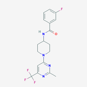 3-fluoro-N-{1-[2-methyl-6-(trifluoromethyl)pyrimidin-4-yl]piperidin-4-yl}benzamide