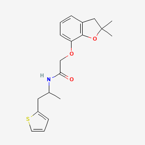 2-((2,2-dimethyl-2,3-dihydrobenzofuran-7-yl)oxy)-N-(1-(thiophen-2-yl)propan-2-yl)acetamide