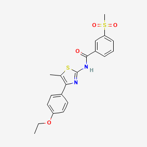 molecular formula C20H20N2O4S2 B2826562 N-[4-(4-ethoxyphenyl)-5-methyl-1,3-thiazol-2-yl]-3-methanesulfonylbenzamide 