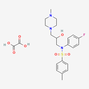 molecular formula C23H30FN3O7S B2826566 N-(4-fluorophenyl)-N-(2-hydroxy-3-(4-methylpiperazin-1-yl)propyl)-4-methylbenzenesulfonamide oxalate CAS No. 1323697-82-0