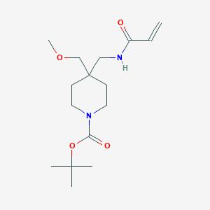 molecular formula C16H28N2O4 B2826569 Tert-butyl 4-(methoxymethyl)-4-[(prop-2-enoylamino)methyl]piperidine-1-carboxylate CAS No. 2411236-63-8