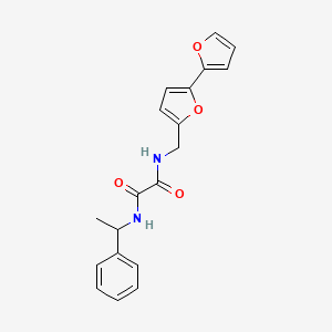 molecular formula C19H18N2O4 B2826579 N1-([2,2'-bifuran]-5-ylmethyl)-N2-(1-phenylethyl)oxalamide CAS No. 2034491-27-3