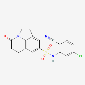 molecular formula C18H14ClN3O3S B2826616 N-(5-chloro-2-cyanophenyl)-11-oxo-1-azatricyclo[6.3.1.0^{4,12}]dodeca-4(12),5,7-triene-6-sulfonamide CAS No. 898419-65-3