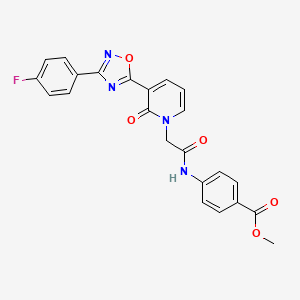 molecular formula C23H17FN4O5 B2826671 methyl 4-(2-(3-(3-(4-fluorophenyl)-1,2,4-oxadiazol-5-yl)-2-oxopyridin-1(2H)-yl)acetamido)benzoate CAS No. 1251628-79-1