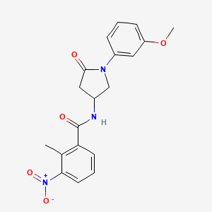 molecular formula C19H19N3O5 B2826683 N-[1-(3-methoxyphenyl)-5-oxopyrrolidin-3-yl]-2-methyl-3-nitrobenzamide CAS No. 898408-16-7