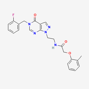 N-(2-(5-(2-fluorobenzyl)-4-oxo-4,5-dihydro-1H-pyrazolo[3,4-d]pyrimidin-1-yl)ethyl)-2-(o-tolyloxy)acetamide