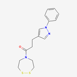 1-(1,2,5-Dithiazepan-5-yl)-3-(1-phenylpyrazol-4-yl)propan-1-one