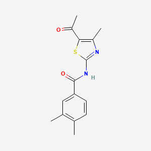 molecular formula C15H16N2O2S B2826727 N-(5-acetyl-4-methyl-1,3-thiazol-2-yl)-3,4-dimethylbenzamide CAS No. 392246-67-2