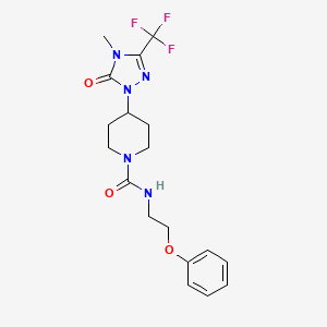 4-(4-methyl-5-oxo-3-(trifluoromethyl)-4,5-dihydro-1H-1,2,4-triazol-1-yl)-N-(2-phenoxyethyl)piperidine-1-carboxamide