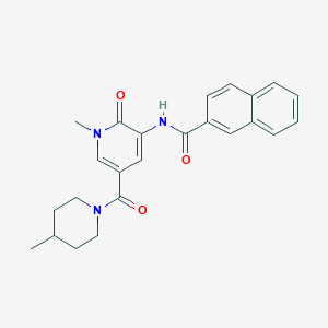 molecular formula C24H25N3O3 B2826790 N-(1-methyl-5-(4-methylpiperidine-1-carbonyl)-2-oxo-1,2-dihydropyridin-3-yl)-2-naphthamide CAS No. 1203392-31-7