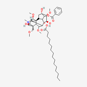 [(1R,4S,5S,6R,7R,8S,10S,13S,14S,16S,18S)-8-Hexadecanoyloxy-5,7,14-trihydroxy-6,16,18-trimethoxy-13-(methoxymethyl)-11-methyl-11-azahexacyclo[7.7.2.12,5.01,10.03,8.013,17]nonadecan-4-yl] benzoate