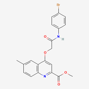 molecular formula C20H17BrN2O4 B2826805 METHYL 4-{[(4-BROMOPHENYL)CARBAMOYL]METHOXY}-6-METHYLQUINOLINE-2-CARBOXYLATE CAS No. 1189987-27-6