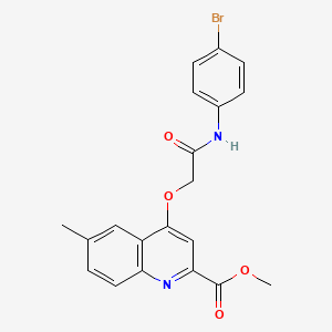 molecular formula C20H17BrN2O4 B2826805 Methyl 4-(2-((4-bromophenyl)amino)-2-oxoethoxy)-6-methylquinoline-2-carboxylate CAS No. 1189987-27-6