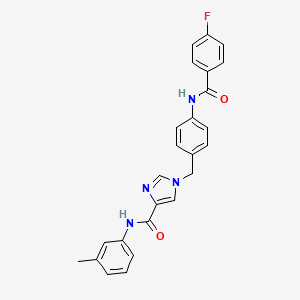 1-(4-(4-fluorobenzamido)benzyl)-N-(m-tolyl)-1H-imidazole-4-carboxamide