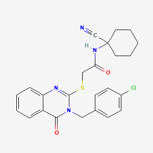 2-[3-[(4-chlorophenyl)methyl]-4-oxoquinazolin-2-yl]sulfanyl-N-(1-cyanocyclohexyl)acetamide