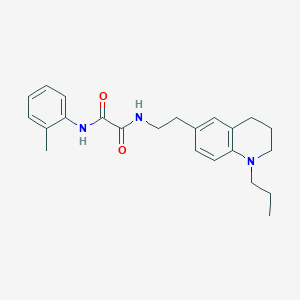 molecular formula C23H29N3O2 B2826848 N'-(2-methylphenyl)-N-[2-(1-propyl-1,2,3,4-tetrahydroquinolin-6-yl)ethyl]ethanediamide CAS No. 955594-97-5