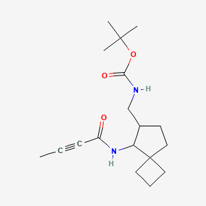 molecular formula C18H28N2O3 B2826853 Tert-butyl N-[[8-(but-2-ynoylamino)spiro[3.4]octan-7-yl]methyl]carbamate CAS No. 2411278-17-4