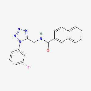 molecular formula C19H14FN5O B2826868 N-((1-(3-fluorophenyl)-1H-tetrazol-5-yl)methyl)-2-naphthamide CAS No. 921101-94-2