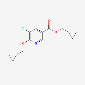 molecular formula C14H16ClNO3 B2826877 Cyclopropylmethyl 5-chloro-6-(cyclopropylmethoxy)pyridine-3-carboxylate CAS No. 1461706-36-4