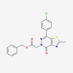 molecular formula C21H16ClN3O3S B2826883 benzyl 2-(7-(4-chlorophenyl)-2-methyl-4-oxothiazolo[4,5-d]pyridazin-5(4H)-yl)acetate CAS No. 953945-96-5