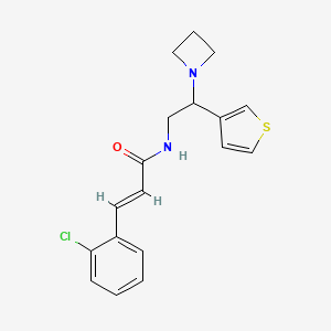 (E)-N-(2-(azetidin-1-yl)-2-(thiophen-3-yl)ethyl)-3-(2-chlorophenyl)acrylamide