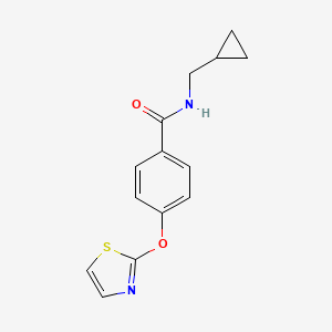 molecular formula C14H14N2O2S B2826903 N-(cyclopropylmethyl)-4-(1,3-thiazol-2-yloxy)benzamide CAS No. 2034607-42-4